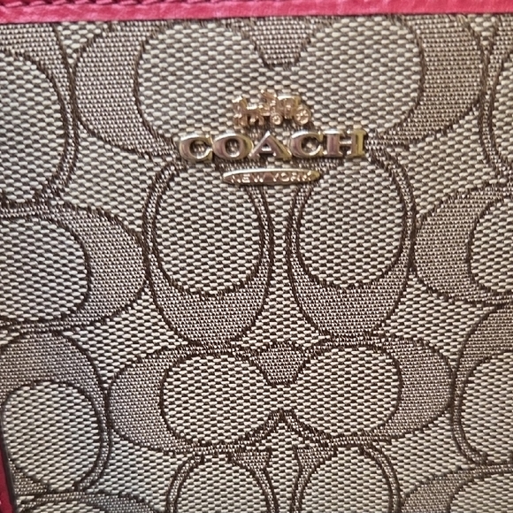 Coach Brown and Red Signature Wristlet Pouch - Picture 8 of 8